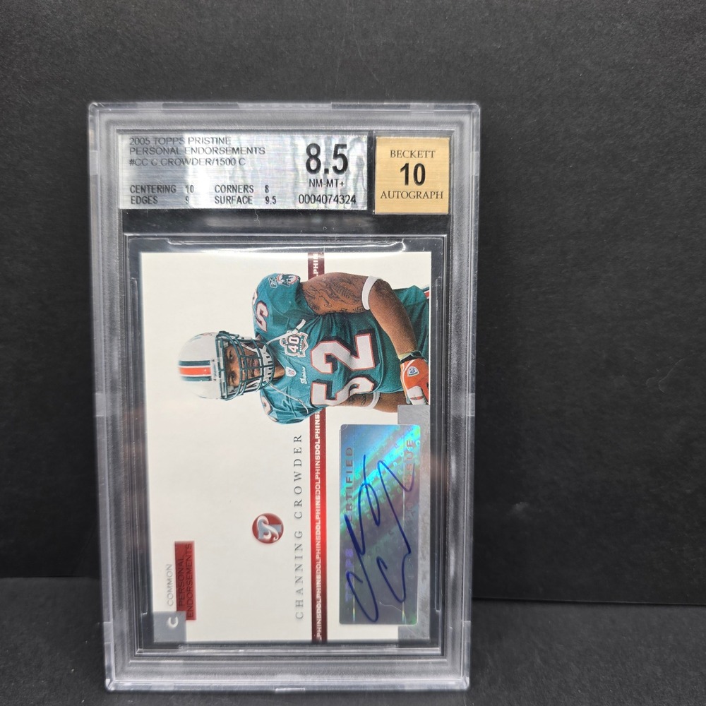Topps Pristine Football Channing Crowder BGS 8.5 Auto 10 0183/1500